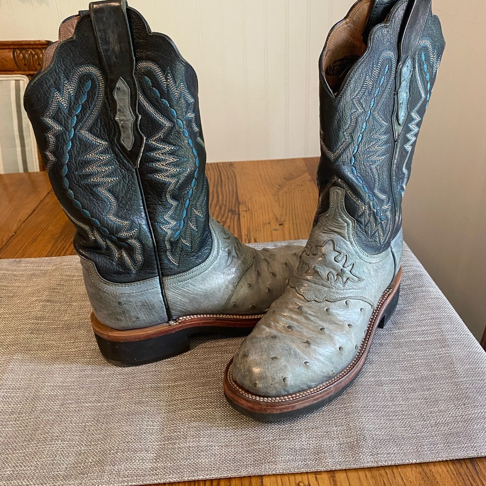 Womens Lucchese Ostrich leather boots